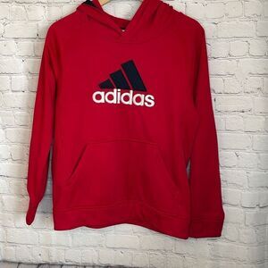 Adidas Boys Red Long Sleeve Sweatshirt Hoodies size Large